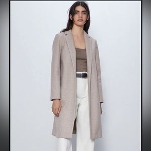 zara beige wool coat